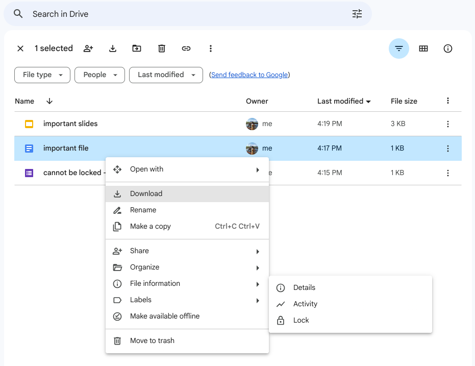 Блокуйте (защищайте) файли на Google Drive легче