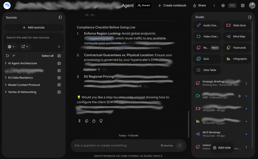 Gemini Notebook: grounded research on your own sources in Gemini Enterprise